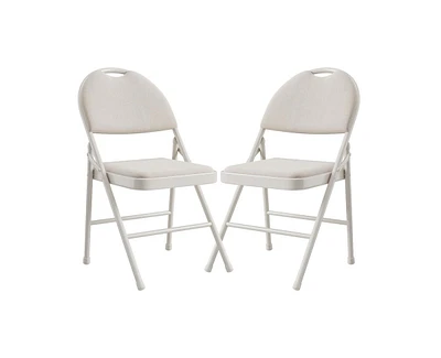 gaomon Folding Chairs 2 Pack, Portable Metal with Cushions and Non-Slip Feet Pads for Home Office, Indoor Outdoor Events