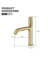 Mondawe Single Handle Single Hole Bathroom Faucet Modern Brass Bathroom Basin Faucets Brushed Gold