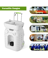 Yescom 45L Portable Camping Sink with Soap Dispenser & Towel Holder with Pump Safe Mobile Sink for Rv Travel Outdoor