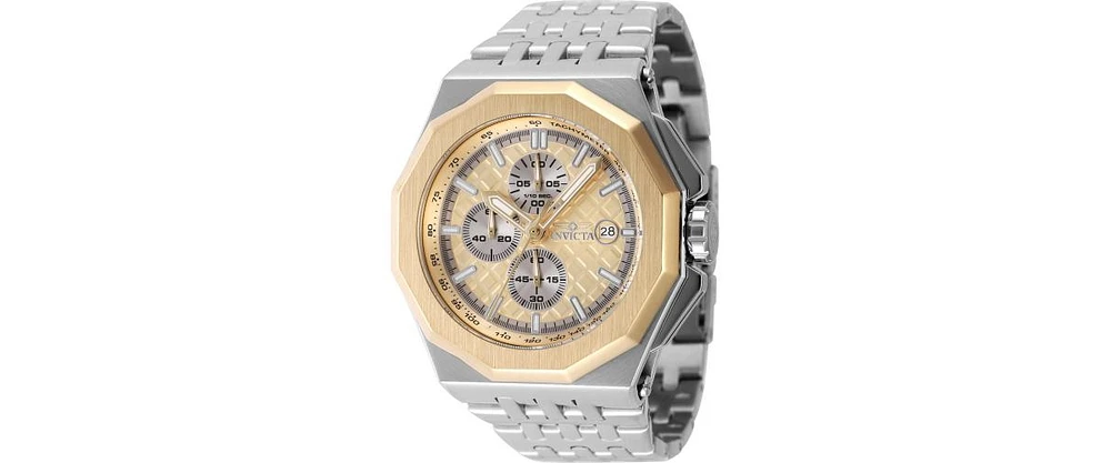 Invicta Men's 47393 Akula Quartz Chronograph Gold, Silver Dial Watch