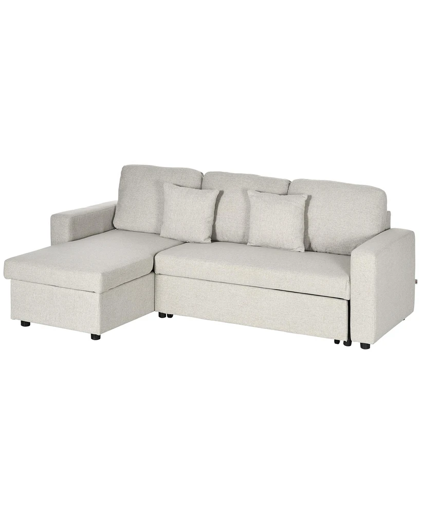 Homcom Sectional Sleeper Sofa with Pull out Bed