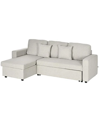 Homcom Sectional Sleeper Sofa with Pull out Bed