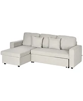 Homcom Sectional Sleeper Sofa with Pull out Bed