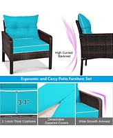 Gouun 5 Pieces Patio Rattan Furniture Set Sofa