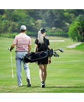 Gymax Golf Stand Cart Bag Club with Carry Organizer Pockets