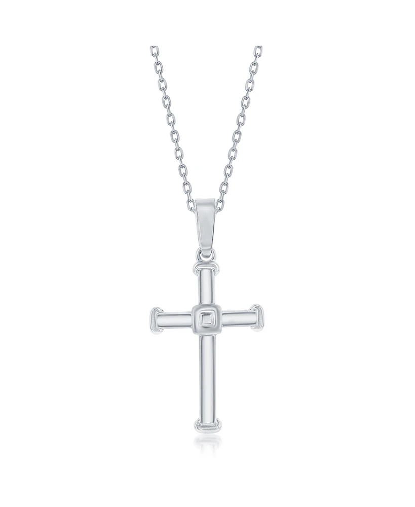 Simona Sterling Silver Cross Necklace