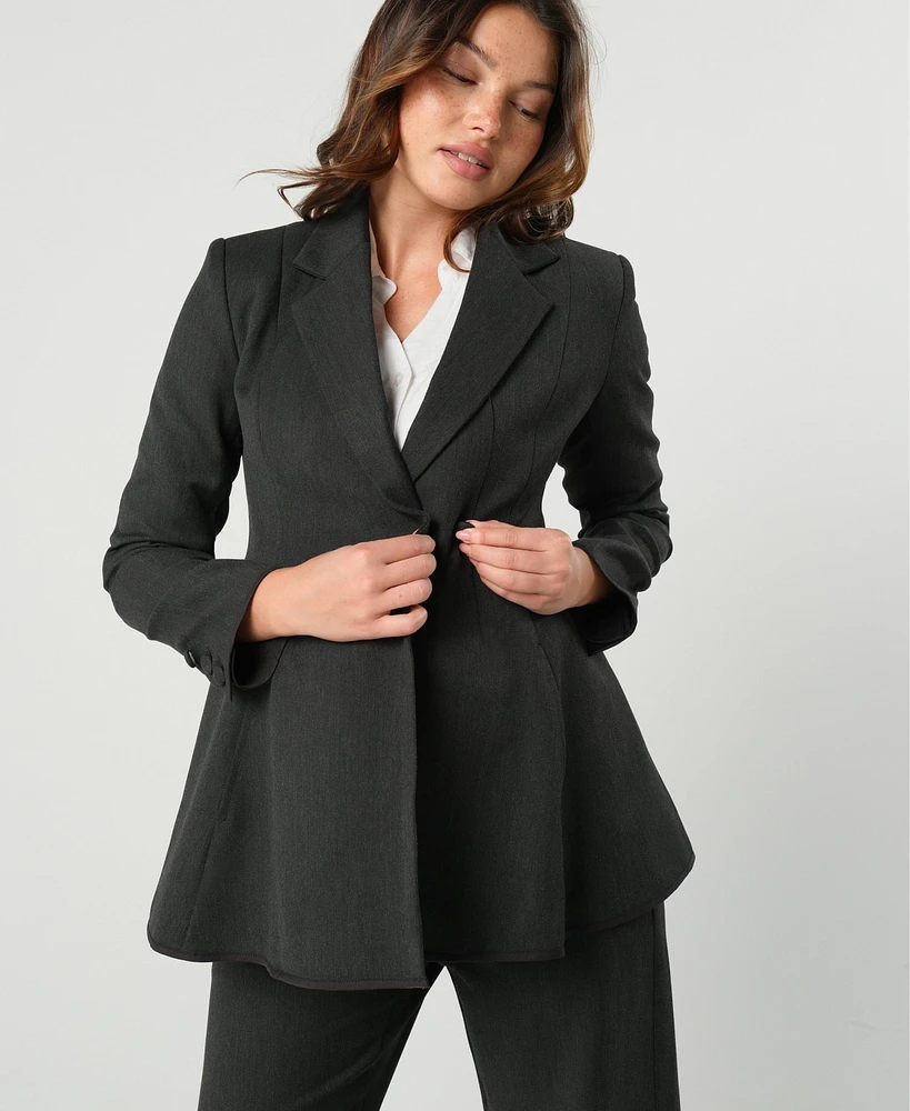 Marion Maternity Tailored Workwear Blazer in Italian Stretch Suiting Fabric (Regular & Petite)