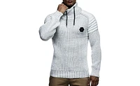 Leif Nelson Men's Knitted Winter Pullover with Shawl Collar Sweater Hoodie Sweatshirt Slim Fit Long Sleeve