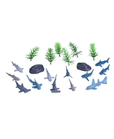 Wild Republic Bucket Mini Shark Figurines, 20 Pieces