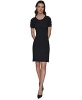 Karl Lagerfeld Paris Women's Ribbed Embellished-Button Dress