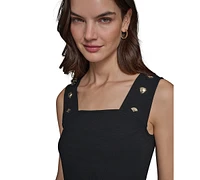 Karl Lagerfeld Paris Women's Motif-Embellished Square-Neck Sleeveless Top