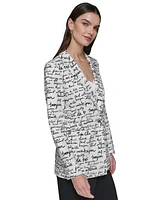 Karl Lagerfeld Paris Women's Printed Script Blazer