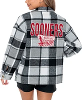 Gameday Couture Women's Gray Oklahoma Sooners End Zone Game Flannel Button-Up Shirt