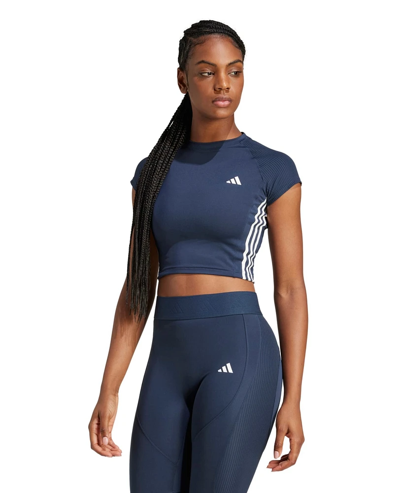 Adidas Women's Hyperglam Ribbed Training T-Shirt