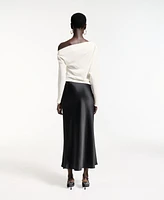 Mango Women's Pleat Detail Asymmetrical Blouse