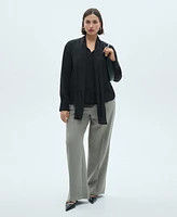 Mango Women's Bow Detail Satin Shirt