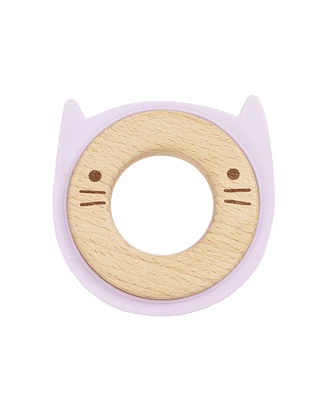 GooseWaddle Lavender Animal Teether Wooden + Silicone