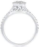 Diamond Pear Shaped Cluster Bridal Set (1 ct. t.w) in 14k White Gold