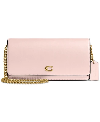 Coach Refined Leather Evie Long Wallet with Chain