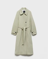 Mango Women's Belted Woolen Coat