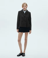 Mango Women's Double-Breasted Wool Blazer