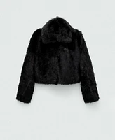 Mango Women's Fur-Effect Crop Jacket