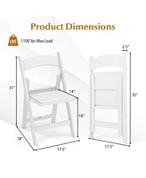 Gouun 4 Pack Resin Folding Chairs with Padded Seat