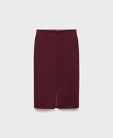 Mango Women's Slit Detail Wool Skirt