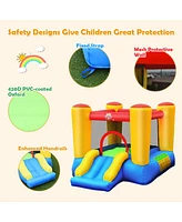 Gymax Kids Inflatable Bouncer Bounce House Jumping Area Slide Without Blower