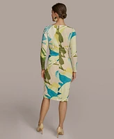 Donna Karan New York Women's Printed Draped-Sash Dress