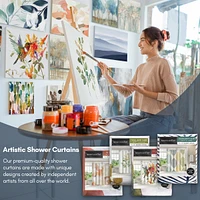 71x74 Floral Shower Curtain - Transparent Beauty by Pi Creative Art