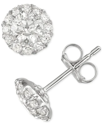 Diamond Round Halo Stud Earrings (1 ct. t.w.) in 14k White Gold