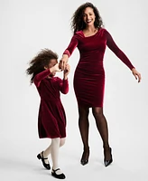 I.n.c. International Concepts Women's Long-Sleeve Velvet Family Matching Dress, Created for Macy's