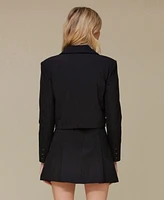 Avec Les Filles Women's Peak-Lapel Cropped Blazer
