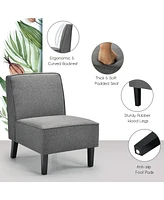 Gouun Modern Armless Accent Sofa Chair with Rubber Wood Legs