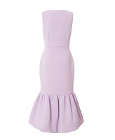 Quiz Women's Scuba Foam Square Neck Bubble Hem Maxi Dress
