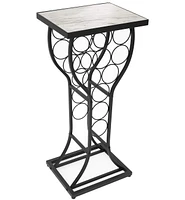 Sorbus Wine Rack Table - Stylish Storage for 11 Bottles with Faux Marble Top & Conversation-Starting Design (Marble White)