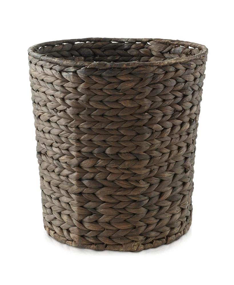 Casafield Hyacinth Waste Basket - Natural, Woven Trash Can for Garbage the Bathroom, Bedroom, Laundry Room, Home Office