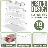 Sorbus Pack Clear Plastic Storage Bins with Handle