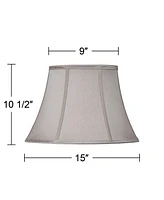 Springcrest Pewter Gray Medium Oval Lamp Shade 9" Wide and 7" Deep at Top x 15" Wide and 13" Deep at Bottom x 10.5" High (Spider) Replacement with Har