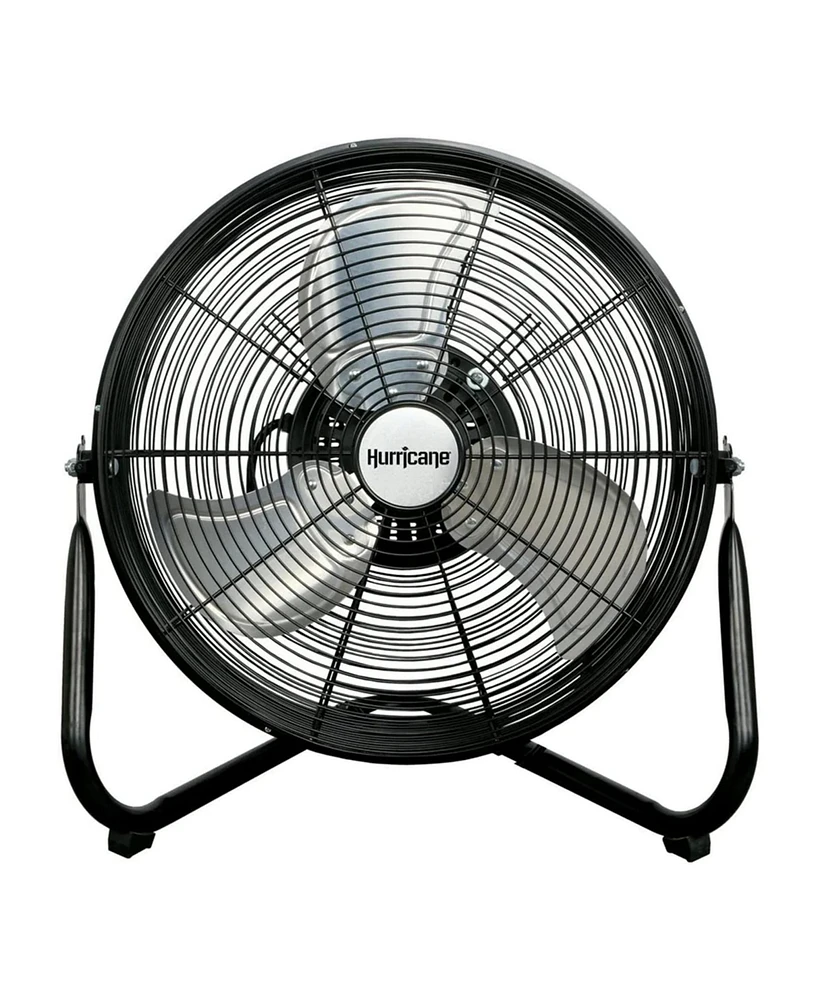 Hurricane Pro Series 16" High Velocity Heavy Duty Metal Orbital Floor Fan, Black