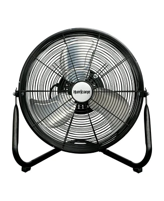 Hurricane Pro Series 16" High Velocity Heavy Duty Metal Orbital Floor Fan, Black