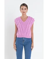 English Factory Women's Pom Pom Vest