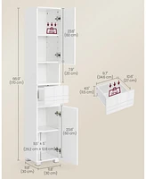 Slickblue Tall Bathroom Cabinet Slim Storage for Space-Saving Organization