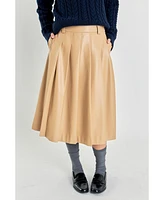 English Factory Women's Pleated Midi Skirt