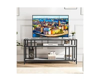 gaomon 58" Tv Stand for Tv up to 65 Inches, Entertainment Center with Open Storage Shelves