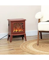 Homcom Electric Fireplace Heater with Realistic Led Flames and Logs