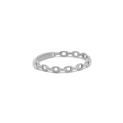 The Lovery Oval Link Ring 14K White Gold