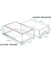 Sorbus 2 Pack Medium Clear Stackable Pull-Out Drawers