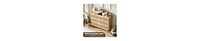 gaomon Rattan 6 Drawer Dresser for Bedroom with Wide Top, Large Double Dresser for Closet with Deep Drawers, Wooden Chest of Drawer for Living Room